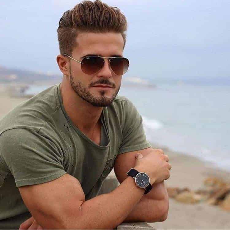 Classic pompadour styling at 18|8 Fine Men's Salons in San Diego
